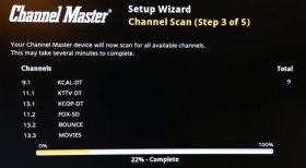 Channel Master DVR+ channel scan