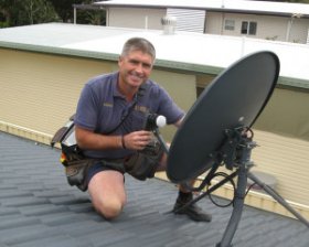 satellite set up and electronic cabling of antennas