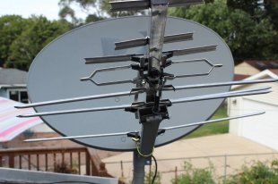 Step 1: Mounted an RCA exterior Antenna to Existing Satellite Dish